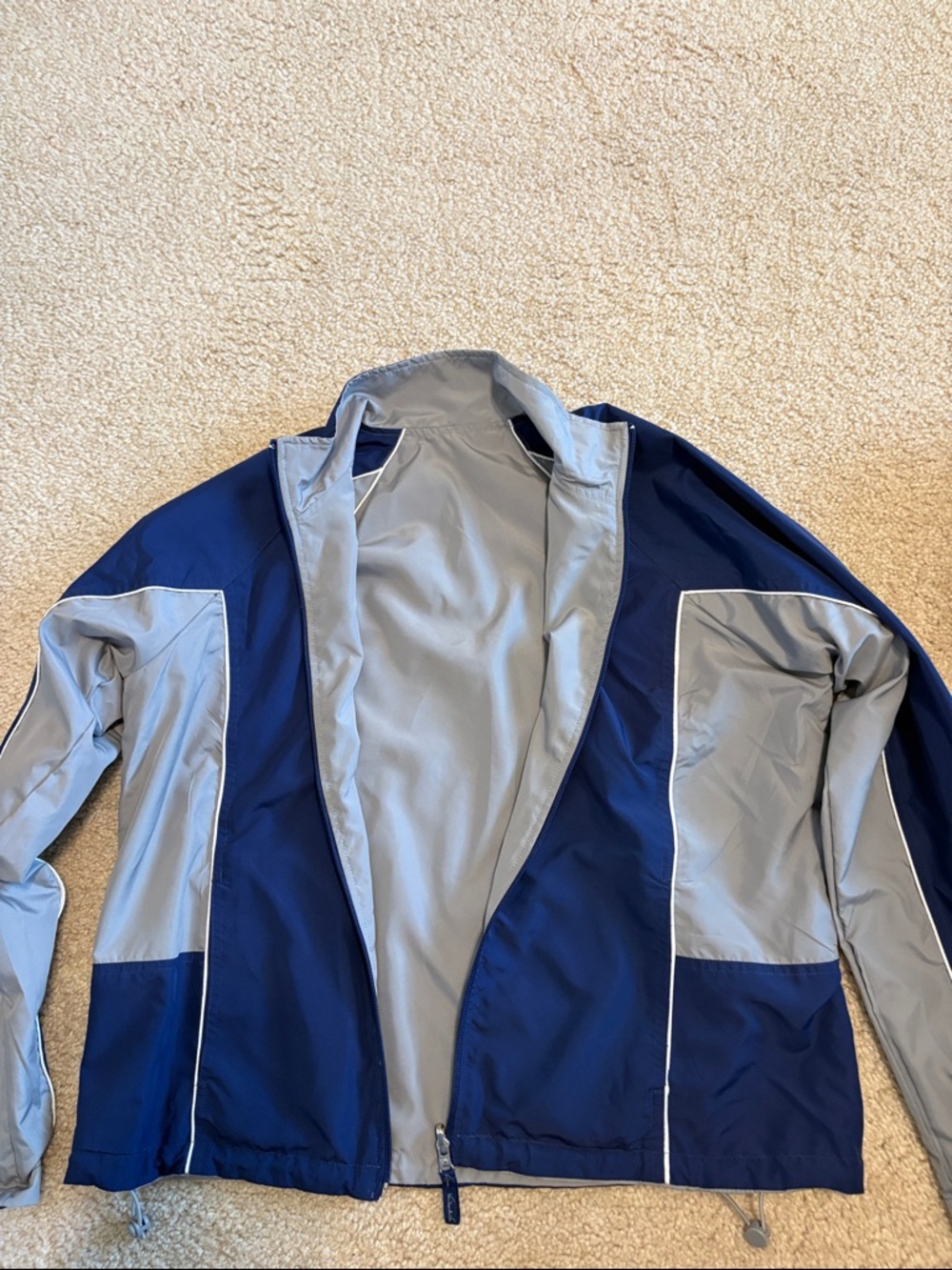 Gloria Vanderbilt Navy and Light Gray Colorblock Utility Jacket